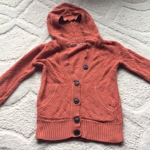 Orange hooded cardigan